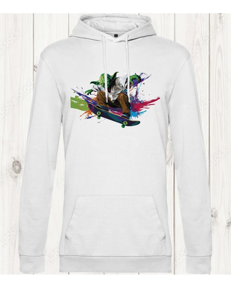 Sweat-shirt blanc "Skater Jedi" : La force est dans la glisse