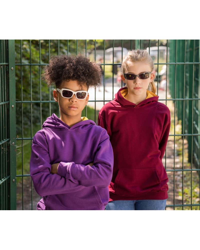 Sweat enfant capuche contrastée | Aïkido Club Saint Jean D'angely