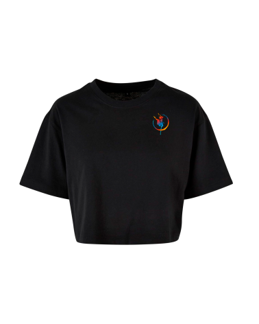 Tee-shirt court oversize femme “Dans’Art” – L’attitude danse en toute liberté 🖤