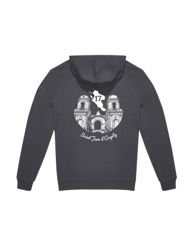 Sweat à capuche “St Jean d’Angély” – Visuel cœur + dos, design Ben