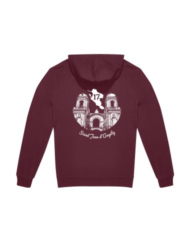 Sweat à capuche “St Jean d’Angély” – Visuel cœur + dos, design Ben