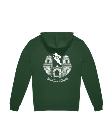 Sweat à capuche “St Jean d’Angély” – Visuel cœur + dos, design Ben