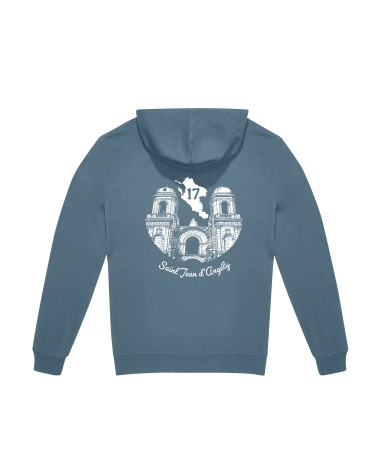 Sweat à capuche “St Jean d’Angély” – Visuel cœur + dos, design Ben