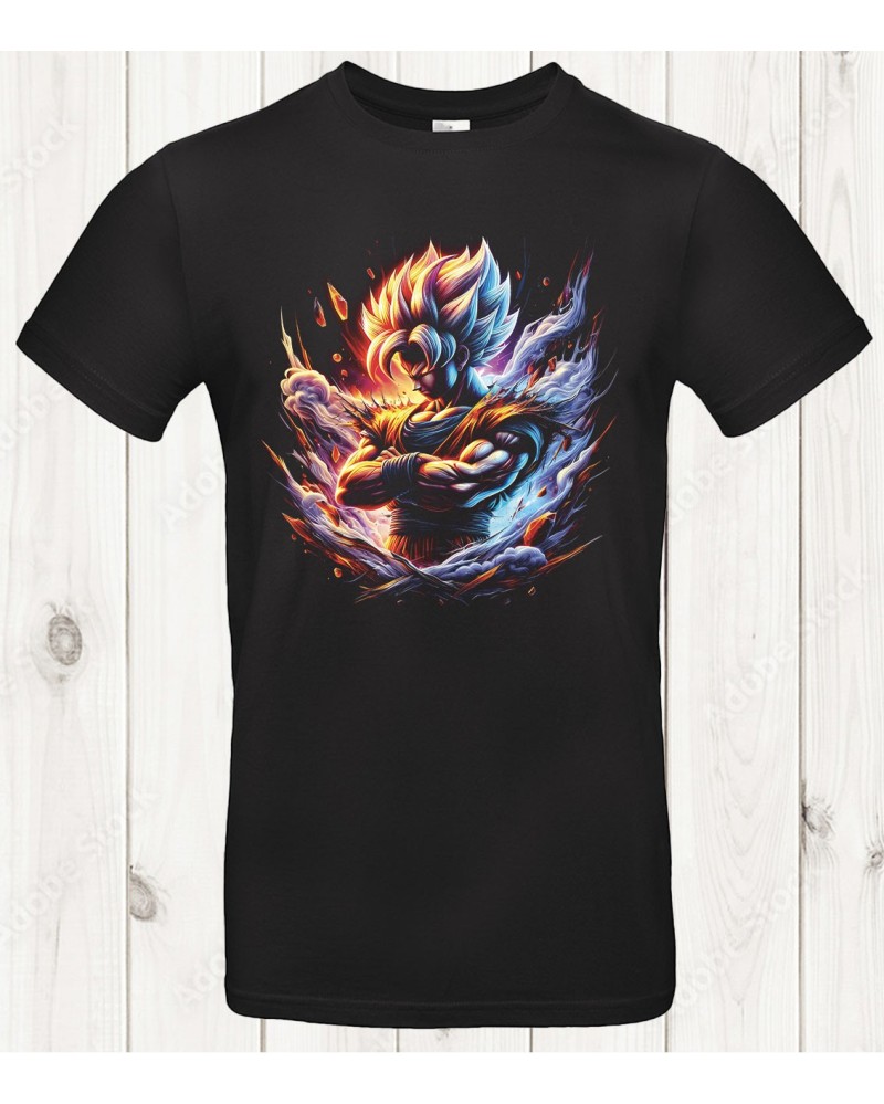 Tee-shirt Dragon Ball “Saiyan Flame Aura” – La puissance dans le calme 🔥🧊