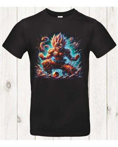 Tee-shirt Dragon Ball “Rage Saiyan” – La colère fait trembler le sol ⚡🔥
